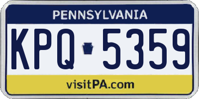 PA license plate KPQ5359