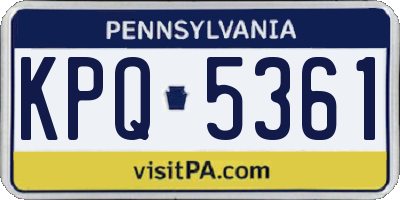 PA license plate KPQ5361