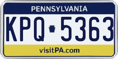 PA license plate KPQ5363