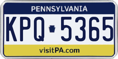 PA license plate KPQ5365