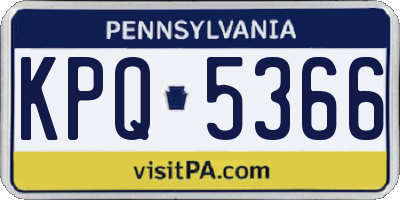 PA license plate KPQ5366