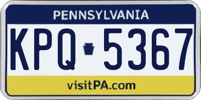 PA license plate KPQ5367