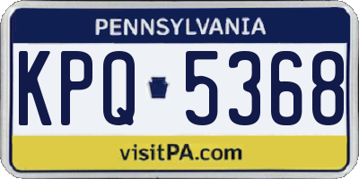 PA license plate KPQ5368