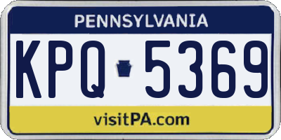PA license plate KPQ5369
