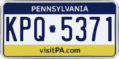 PA license plate KPQ5371