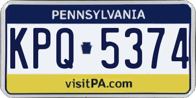 PA license plate KPQ5374