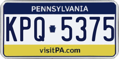 PA license plate KPQ5375