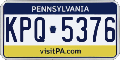 PA license plate KPQ5376
