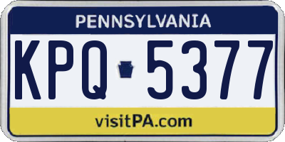 PA license plate KPQ5377