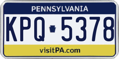 PA license plate KPQ5378