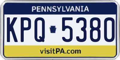 PA license plate KPQ5380