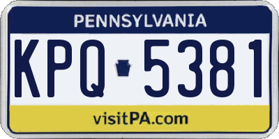 PA license plate KPQ5381