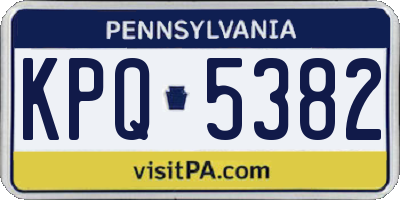 PA license plate KPQ5382