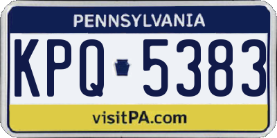 PA license plate KPQ5383