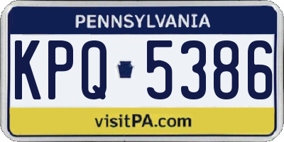 PA license plate KPQ5386