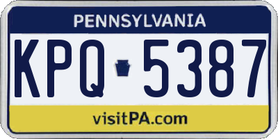 PA license plate KPQ5387