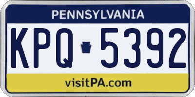PA license plate KPQ5392