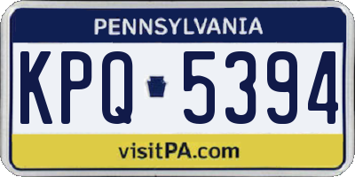 PA license plate KPQ5394