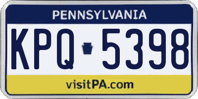 PA license plate KPQ5398