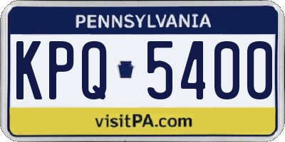 PA license plate KPQ5400