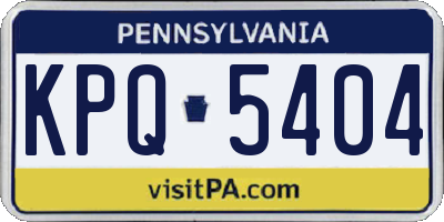 PA license plate KPQ5404