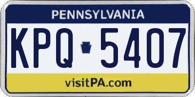 PA license plate KPQ5407