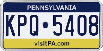 PA license plate KPQ5408