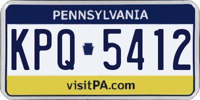 PA license plate KPQ5412