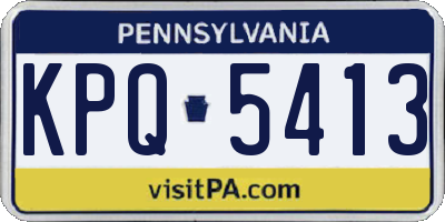 PA license plate KPQ5413