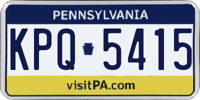 PA license plate KPQ5415
