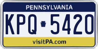 PA license plate KPQ5420