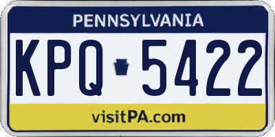 PA license plate KPQ5422