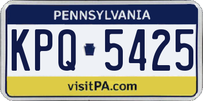 PA license plate KPQ5425