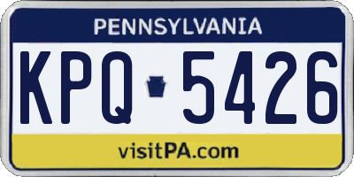 PA license plate KPQ5426