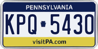 PA license plate KPQ5430