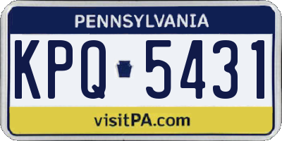 PA license plate KPQ5431
