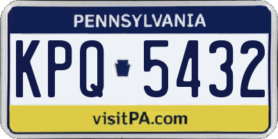 PA license plate KPQ5432