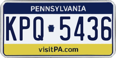 PA license plate KPQ5436