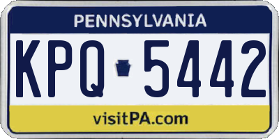 PA license plate KPQ5442