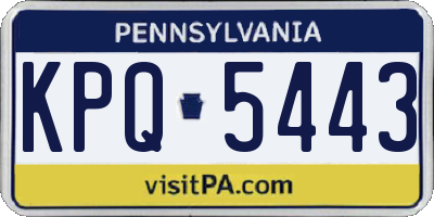 PA license plate KPQ5443
