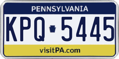 PA license plate KPQ5445