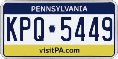 PA license plate KPQ5449
