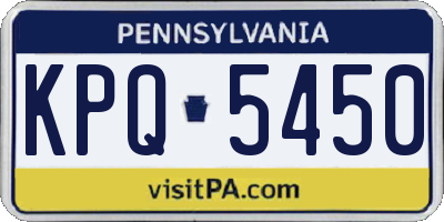 PA license plate KPQ5450
