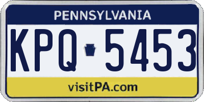 PA license plate KPQ5453