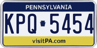 PA license plate KPQ5454
