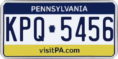 PA license plate KPQ5456