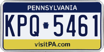PA license plate KPQ5461
