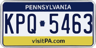 PA license plate KPQ5463