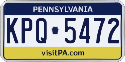 PA license plate KPQ5472