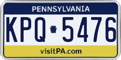 PA license plate KPQ5476